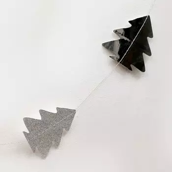 Гирлянда бумажная «Ёлочки», длина 4 м, серебряная