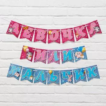 Гирлянда "Мальчик или девочка" коты, длина 240 см., плотность 250 гр/кв.м.