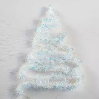 Гирлянда «Мишура» 2 м роса, IP20, перламутровая нить, 44 LED, 8 слоёв, d=3 см, свечение белое, ААх2