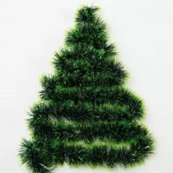 Гирлянда «Мишура» 2 м роса, IP20, зелёная нить, 44 LED, 6 слоёв, свечение мульти, ААх2