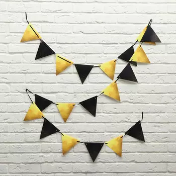 Гирлянда на ленте "Черный и золотой" 400 см