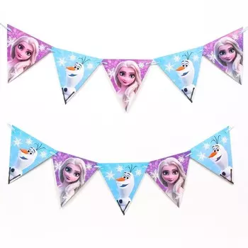 Гирлянда на ленте треугольник, длина 1,57 м, 10 подвесов, Холодное Сердце