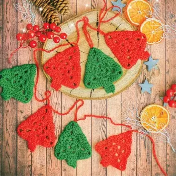 Гирлянда на ёлку «Новогодние ёлочки», набор для вязания, 12 × 10 × 4 см