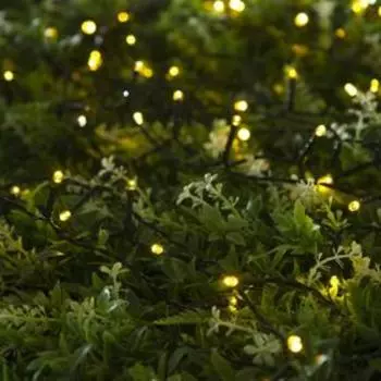 Гирлянда «Нить» 10 м, IP44, тёмная нить, 100 LED, свечение жёлтое, 2 режима, солнечная батарея