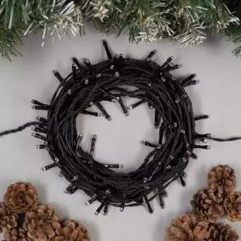 Гирлянда «Нить» 10 м, IP44, УМС, тёмная нить, 100 LED, свечение мульти, 8 режимов, 24 В