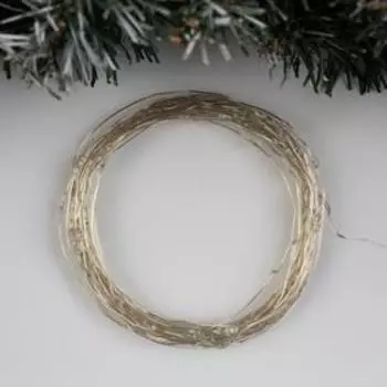 Гирлянда «Нить» 10 м роса, IP20, серебристая нить, 100 LED, свечение синее, 12 В