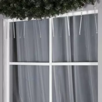 Гирлянда «Сосульки» 2.4 0.2 м, IP44, прозрачная нить, 96 LED, свечение белое с эффектом стекания, 12 В