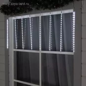 Гирлянда «Сосульки» 3 0.5 м, IP44, прозрачная нить, 288 LED, свечение белое с эффектом стекания, 12 В
