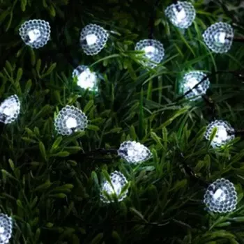 Гирлянда «Нить» 4.5 м с насадками «Сердца», IP44, тёмная нить, 30 LED, свечение белое, 2 режима, солнечная батарея