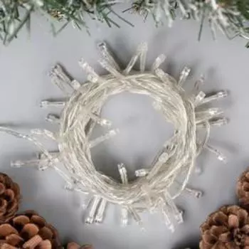 Гирлянда «Нить» 5 м, IP20, прозрачная нить, 50 LED, 8 режимов, 220 В, свечение мульти