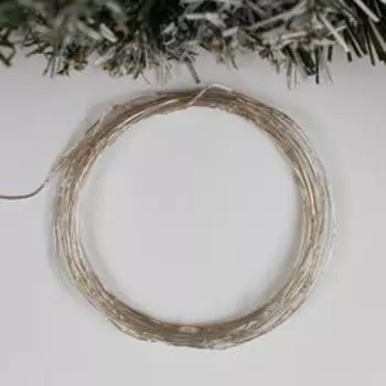 Гирлянда «Нить» 5 м роса, IP65, серебристая нить, 50 LED, 8 режимов, батарейки AAх3 (нет в комплекте), свечение мульти