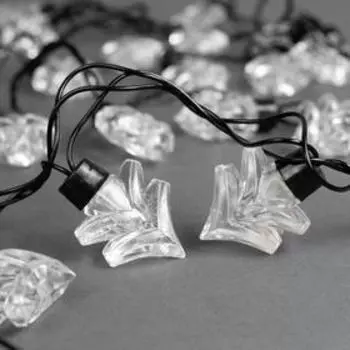 Гирлянда "Нить" улично-комнатная с насадками "Ель большая", 5м, LED(IP44)-40-220V, 8 режимов, нить тёмная, свечение белое