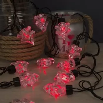 Гирлянда "Нить" улично-комнатная с насадками "Ель большая", 5м, LED(IP44)-40-220V, 8 режимов, нить тёмная, свечение красное