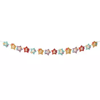 Гирлянда "С Днём Рождения!" звёздочки, 400 см