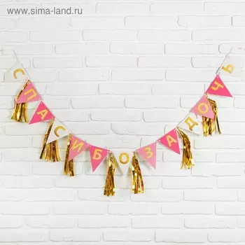 Гирлянда с тишью «Спасибо за дочь», 13,5х22 см