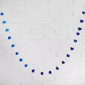 Гирлянда «Сердечки», 200 см, цвет синий