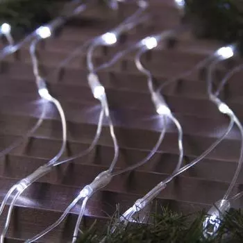 Гирлянда «Сеть» 2 1.5 м, IP44, УМС, прозрачная нить, 192 LED, свечение белое, 220 В