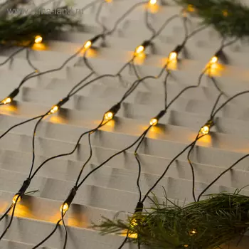 Гирлянда "Сеть" 2 х 2 м , IP20, тёмная нить, 224 LED, свечение жёлтое, 8 режимов, 220 В
