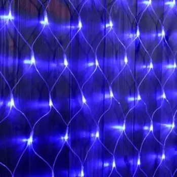 Гирлянда «Сеть» 2 3 м, IP44, УМС, прозрачная нить, 384 LED, свечение синее, 220 В