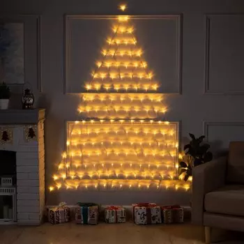 Гирлянда «Сеть-ёлка» 2 2 м, IP20, тёмная нить, 152 LED, свечение тёплое белое, 8 режимов, 220 В