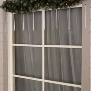 Гирлянда «Сосульки» 2.5 0.3 м, IP65, прозрачная нить, 192 LED, свечение красное с эффектом стекания, 12 В