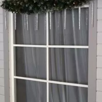 Гирлянда «Сосульки рифленые» 2.5 0.3 м, IP65, прозрачная нить, 192 LED, свечение белое с эффектом стекания, 12 В