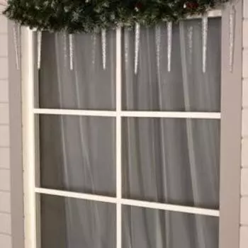 Гирлянда «Сосульки рифленые» 2.5 0.3 м, IP65, прозрачная нить, 192 LED, свечение фиолетовое с эффектом стекания, 12 В