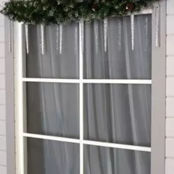 Гирлянда «Сосульки рифленые» 2.5 0.3 м, IP65, прозрачная нить, 192 LED, свечение синее с эффектом стекания, 12 В