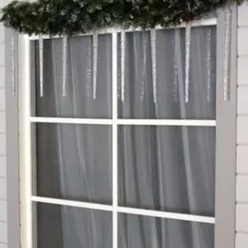 Гирлянда «Сосульки рифленые» 2.5 0.42 м, IP65, прозрачная нить, 288 LED, свечение белое с эффектом стекания, 12 В