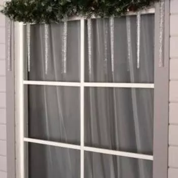 Гирлянда «Сосульки рифленые» 2.5 0.42 м, IP65, прозрачная нить, 288 LED, свечение синее с эффектом стекания, 12 В