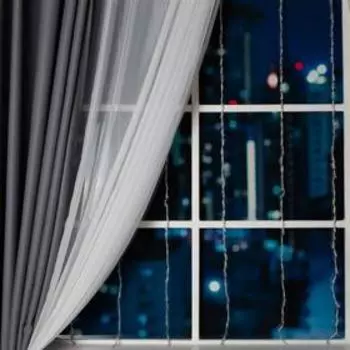 Гирлянда «Водопад» 2 1.5 м, IP20, прозрачная нить, 400 LED, свечение синее, 8 режимов, 220 В