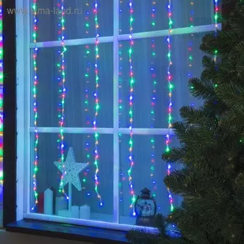Гирлянда «Водопад» 2 1.5 м, IP44, прозрачная нить, 400 LED, свечение мульти, 8 режимов, 220 В