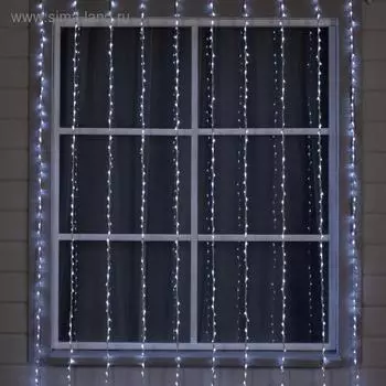 Гирлянда «Водопад» 2 3 м, IP44, УМС, белая нить, 800 LED, свечение белое, 8 режимов, 220 В