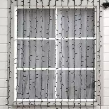 Гирлянда «Занавес» 2 × 3 м, IP65, УМС, тёмная нить каучук, 760 LED, свечение белое, 220 В