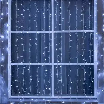 Гирлянда «Занавес» 2 6 м, IP44, УМС, белая нить, 1440 LED, свечение белое, 220 В