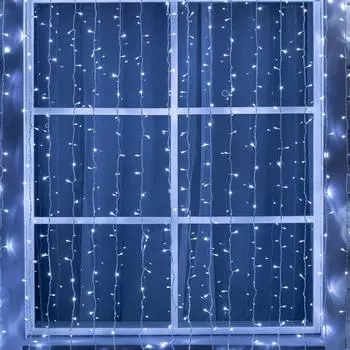 Гирлянда «Занавес» 2 9 м, IP44, УМС, белая нить, 1800 LED, свечение белое, 220 В