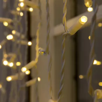 Гирлянда «Занавес» 2 × 9 м, IP65, УМС, белая нить, 1800 LED, свечение тёплое белое, 220 В