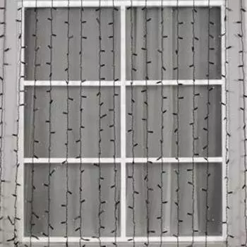 Гирлянда «Занавес» 2 × 9 м, IP65, УМС, тёмная нить, 1800 LED, свечение белое, мерцание белым, 220 В