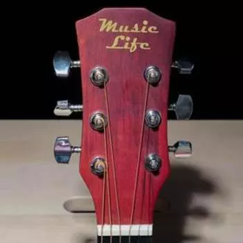 Гитара акустическая, цвет бежевый, 104см, с вырезом