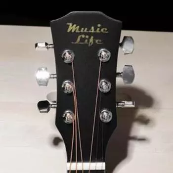 Гитара акустическая, цвет черный, 97см, с вырезом