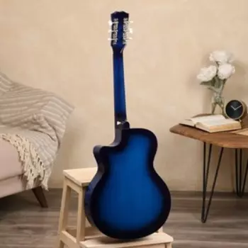 Гитара акустическая Music Life QD-H38Q-J, синяя, 97 см с вырезом
