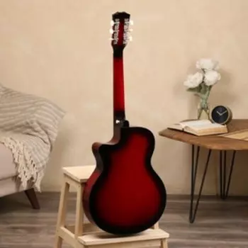 Гитара акустическая Music Life QD-H38Q-JP красная, 6-ти струнная, 97 см