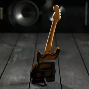 Гитара сувенирная "Fender" жёлто-белая, на подставке 24х8х2 см