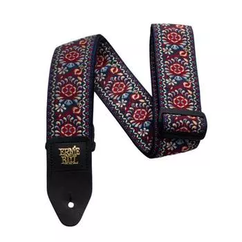 Гитарный ремень ERNIE BALL 4091 - Royal Bloom Jacquard, полипропилен, кожаные нашивки