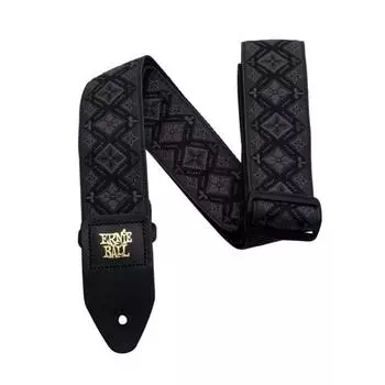 Гитарный ремень ERNIE BALL 4093 - Regal Black Jacquard, полипропилен, кожаные нашивки