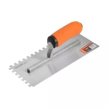 Гладилка HARDEN 620252, сталь, зеркальная полировка, зуб 8х8мм, 280х120мм