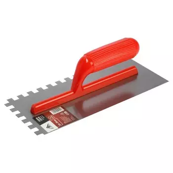 Гладилка ЛОМ, стальная, пластиковая рукоятка, зуб 1010 мм, 125280 мм