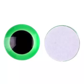 Глаза на клеевой основе, набор 10 шт., размер 1 шт. — 15 мм, цвет зелёный