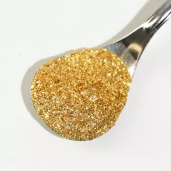 Глиттер кандурин пищевой КондиМир «Золотая искра», фракция 200-700 µm, 5 г