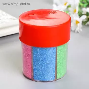 Глиттер в банке с дозатором 6 делений "Яркие хлопья" 40 гр МИКС 7,5х6,5х6,5 см